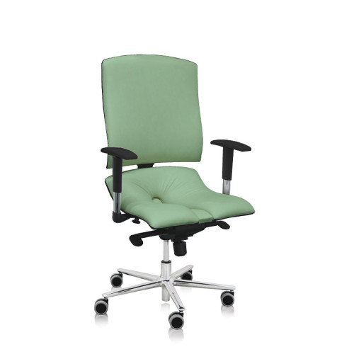 Ergonomická židle Ásana Steel Standard Ekokůže Light Green